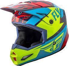 Шлем подростковый кросс YOUTH FLY RACING ELITE GUILD red/blue/Hi-Vis yellow 2018