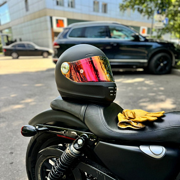 Визор для мотошлема дорожного SHOCK PHANTOM радужно красный